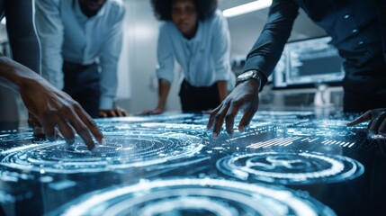 Team Collaboration on Interactive Digital Interface for Data Analysis and Visualization in Modern Office Environment