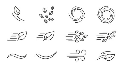 Wind and Leaf Icons A Collection of Motion and Nature-Inspired Graphics for Design Projects