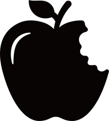 Vector illustration of a fresh red apple, a delicious, ripe fruit icon symbolizing healthy food and nature