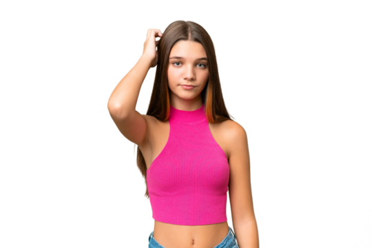 Teenager caucasian girl over isolated background with an expression of frustration and not understanding