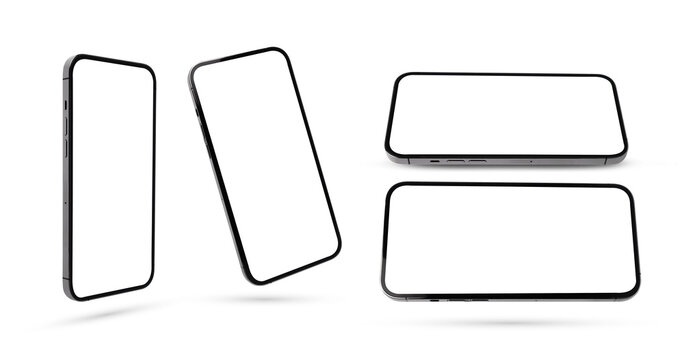 Modern Smartphone Blank Screen Mockup on Transparent Background Png