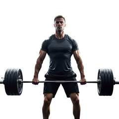 Fototapeta premium a strong man lifting weights with focused determination high quality