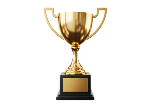 Golden Trophy on Black Background Symbolizing Success and Achievement Excellence