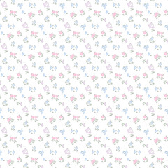 Hand drawn flower pattern, floral seamless pattern, cottagecore ditsy tile print, cute flower print on light  background. Small flower style, sweet color, design for fashion, texture, fabric