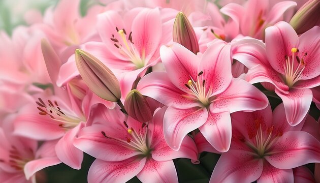 Background Of Pink Lillies High Quality Picture