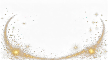Glittering gold confetti heap with sparkling highlights, isolated on white background, perfect for party, celebration, or festive decor themes