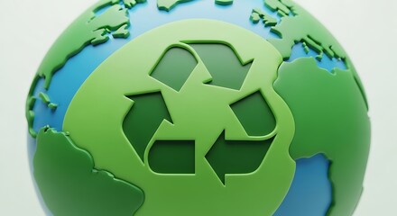 Embrace sustainability with our vibrant earth featuring a prominent recycling symbol, perfect for eco-friendly campaigns and promoting a greener future now