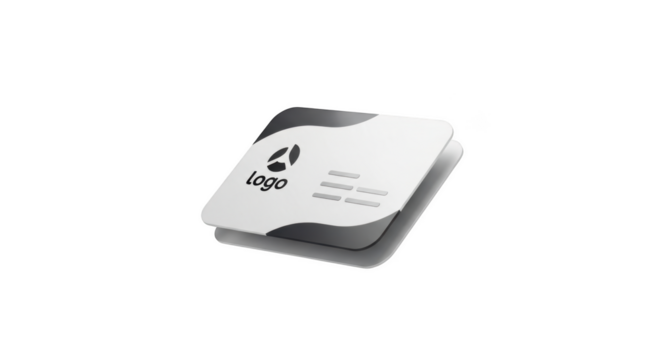 Modern White Business Card with Logo and Lines on Black Background identity contact