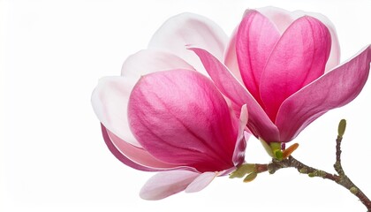 Naklejka premium Pink Magnolia Flower Isolated On Transparent Background