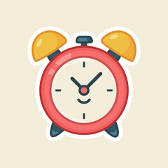 Alarm Clock Smartwatch Flat Pastel Vector Illustration for Time and Lifestyle Design