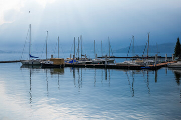 Obraz premium Scenic sunset landscape of Como Lake, Italy, Europe 