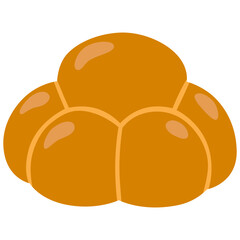 Bread vector icon. Flat illustration of bread bakery vector icon isolated on white background. Baked traditional bread. Illustration for bakery poster, banner, card, advertisement.