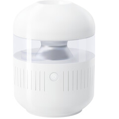 White Round Air Purifier With Blue Accent Light And Power Button On Transparent Background No Defect No Animal No Hand No Face