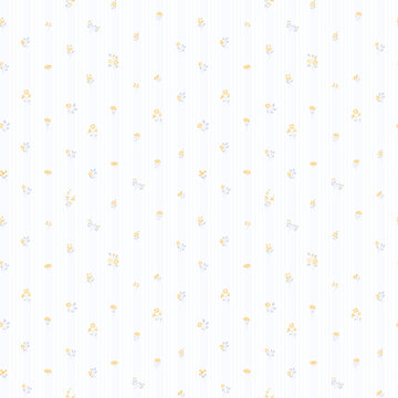 Hand drawn flower pattern, floral seamless pattern, cottagecore ditsy tile print, gentle flower print on stripe background. Small flower style, tiny design for fashion, texture, fabric, wallpaper