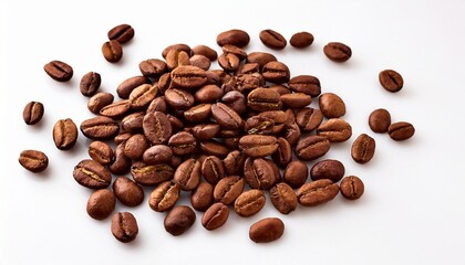 Coffee Beans On White Background Generativeai Closeup Of Coffee Bean Ingredient For Drink