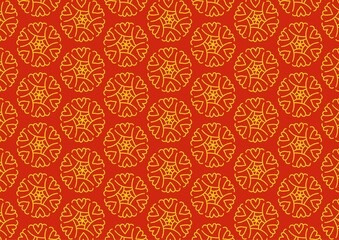 Fototapeta premium Abstract Floral Geometric Luxury Red Gold Background 