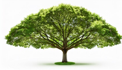 Beautiful Green Tree With Lush Foliage Isolated On White Background