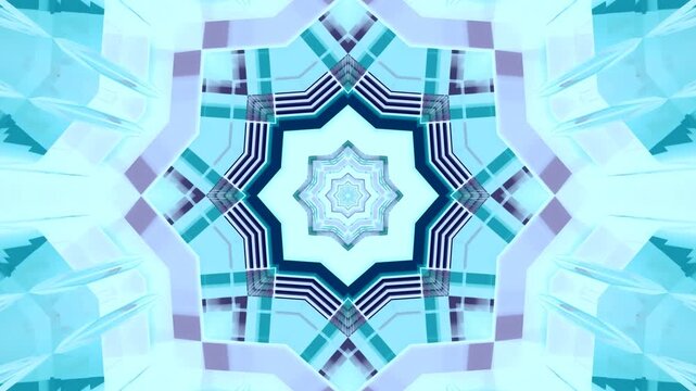 Seamless tunnel video loop screensaver featuring vibrant geometric patterns and fluid motions in calming colors