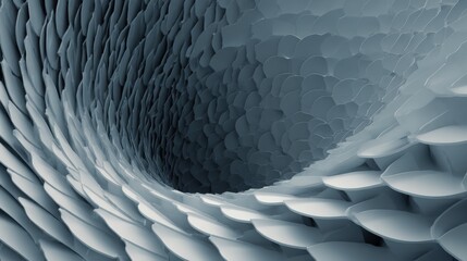 Naklejka premium Abstract close-up of smooth textured pattern creating a mesmerizing spiral effect with a grey color palette