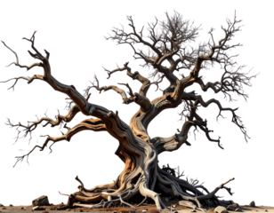 dead tree isolated on white background