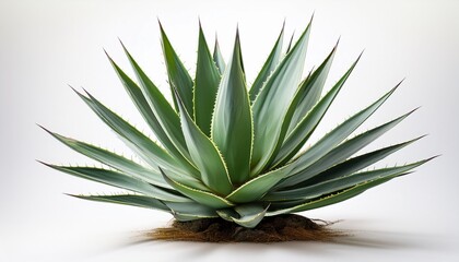 Agave Plant Isolated Against A Clean White Background