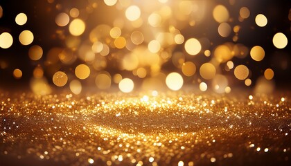 Gold Glitter Bokeh Circle Glow Blurred And Blur Abstract Glittering Shimmer Bright Luxury