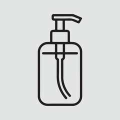Hand sanitizer bottle outline icon minimalist health protection design