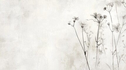 Delicate flowers on a soft background creating a serene floral scene in muted tones