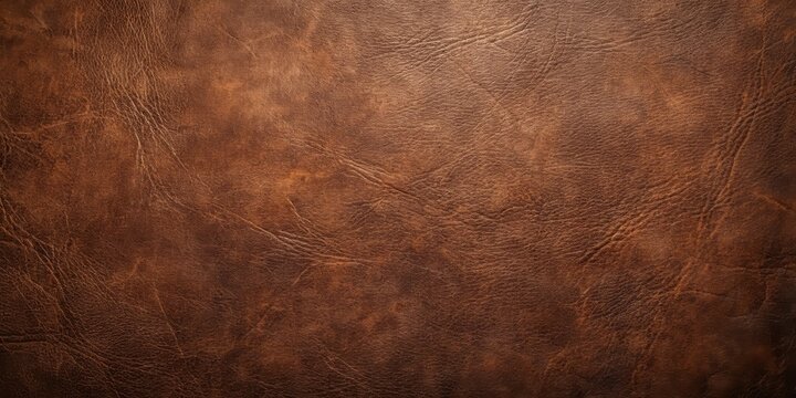 High-resolution image showcasing the rich texture and deep brown tones of genuine leather, ideal for background or design projects requiring a luxurious and authentic feel.