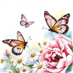 BUTTERFLIES AND FLOWERS