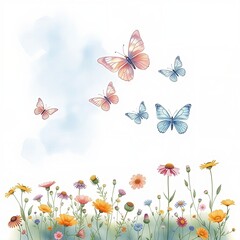 BUTTERFLIES AND FLOWERS