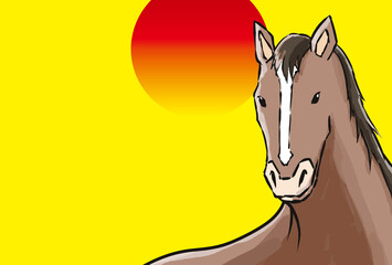 年賀状, 午年, 馬, 午, 謹賀新年, 和風, 和柄, 筆文字, 文字, 手書き, ハッピーニューイヤー