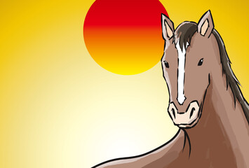 年賀状, 午年, 馬, 午, 謹賀新年, 和風, 和柄, 筆文字, 文字, 手書き, ハッピーニューイヤー