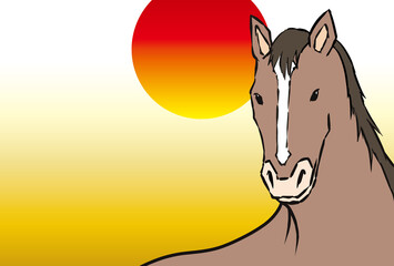 年賀状, 午年, 馬, 午, 謹賀新年, 和風, 和柄, 筆文字, 文字, 手書き, ハッピーニューイヤー