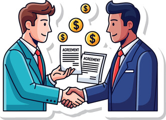 Strategic business partnership agreement execution Vector