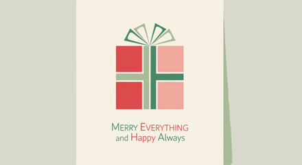 Festive Holiday Gift Card with Merry Everything and Happy Always Message.