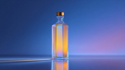 Refreshing drink bottle display studio glassware contemporary close-up aesthetic serenity