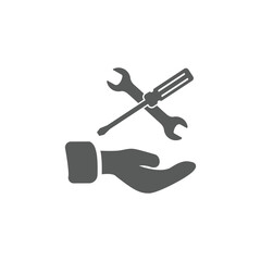 vector flat icon support help problem engineering repair.