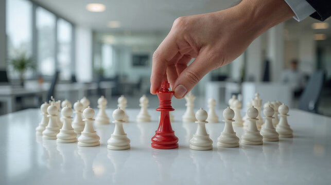 Concetto di leadership e strategia aziendale con scacchi. Generative AI