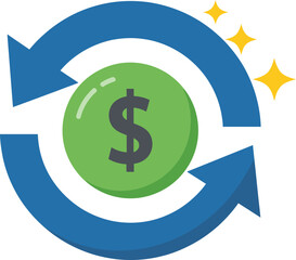 Finance transformation showing dollar growth and monetary exchange with a dynamic rotation effect
