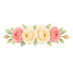 Pink rose cream rose flower bouquet green leaf floral arrangement