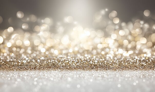 Shimmering Abstract Background with Glitter and Bokeh Creating a Festive Celebratory Atmosphere