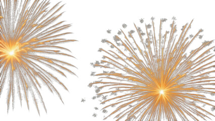 Shimmering gold pyrotechnic bursts for digital art, seasonal marketing, or celebratory overlays.