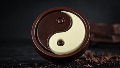 Yin and Yang Chocolate — Artistic Black and White Dessert Concept