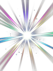 Vibrant multicolored light burst with radiant beams, isolated on white background, perfect for celebration, event graphics, or energetic backgrounds.​