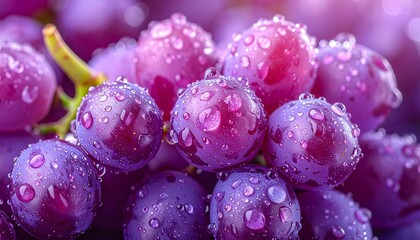Fresh Grapes Macro &mdash; Photorealistic Fruit with Water Droplets