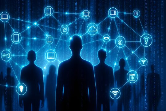 Digital Connectivity Network: A Futuristic Visualization of IoT, Cybersecurity, and Tech Integration
