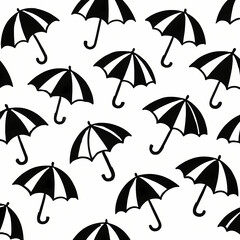 Obraz premium Pattern of black and white Frevo umbrellas