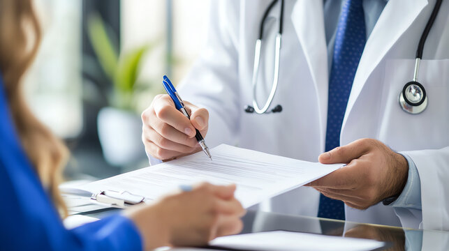 Patient signing consent form