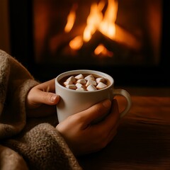 手で包むホットチョコレートのぬくもり｜Warm Hands Holding Hot Chocolate